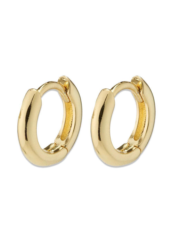 TYRA chunky mini hoop earrings gold-plated - Gold Plated-Jewellery-Pilgrim-Butler Loftet