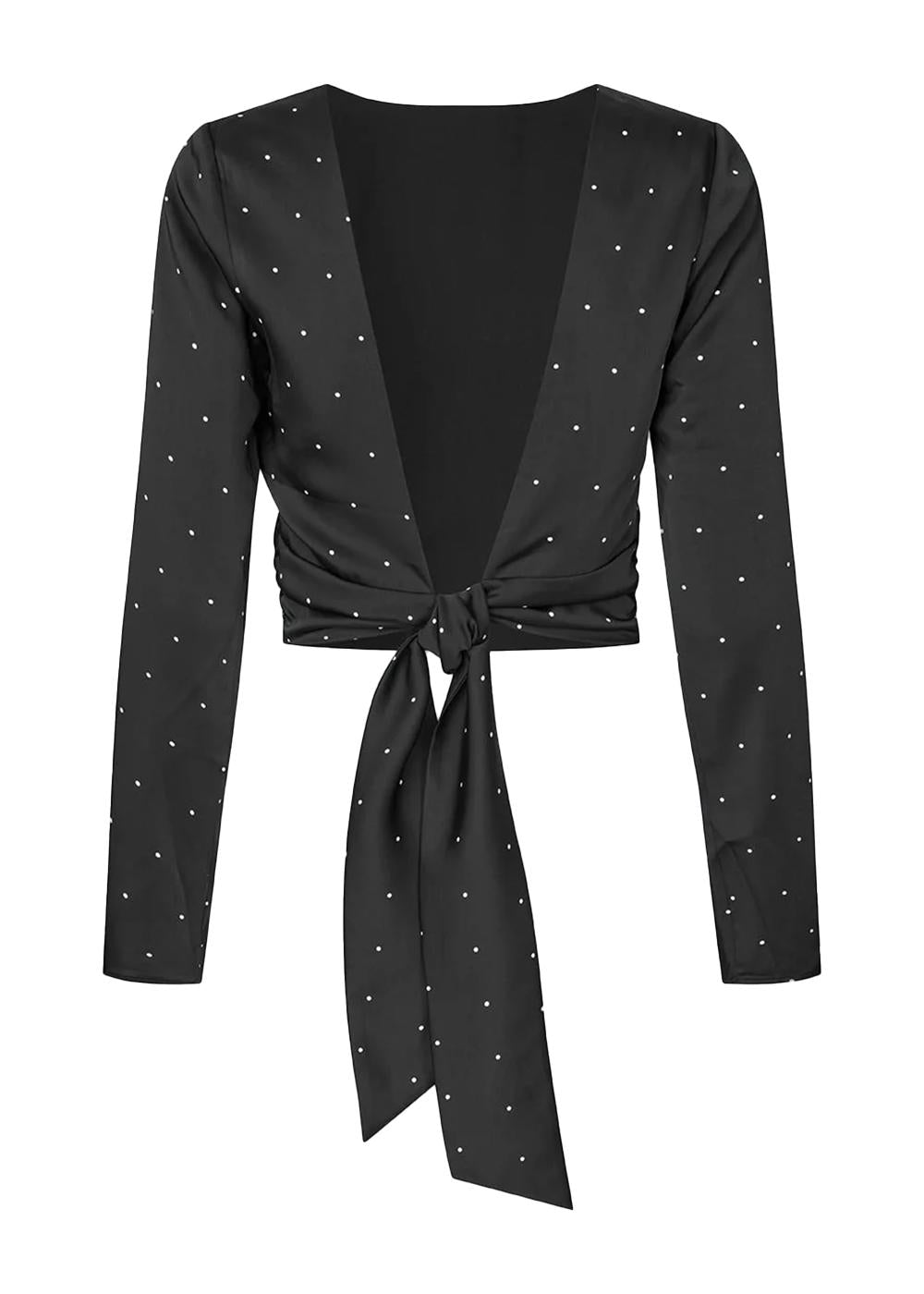 Tailormd print LS top - Black Dot-Blouses-Modström-Butler Loftet