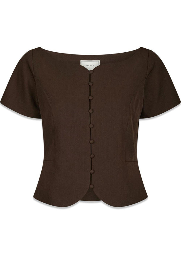 Tango Structure Top - Dark Brown-Blouses-Neo Noir-Butler Loftet