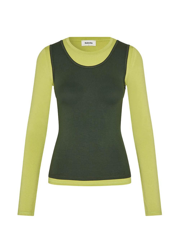 Thaliamd LS t-shirt - Split Pea/Army Dust-Blouses-Modström-Butler Loftet