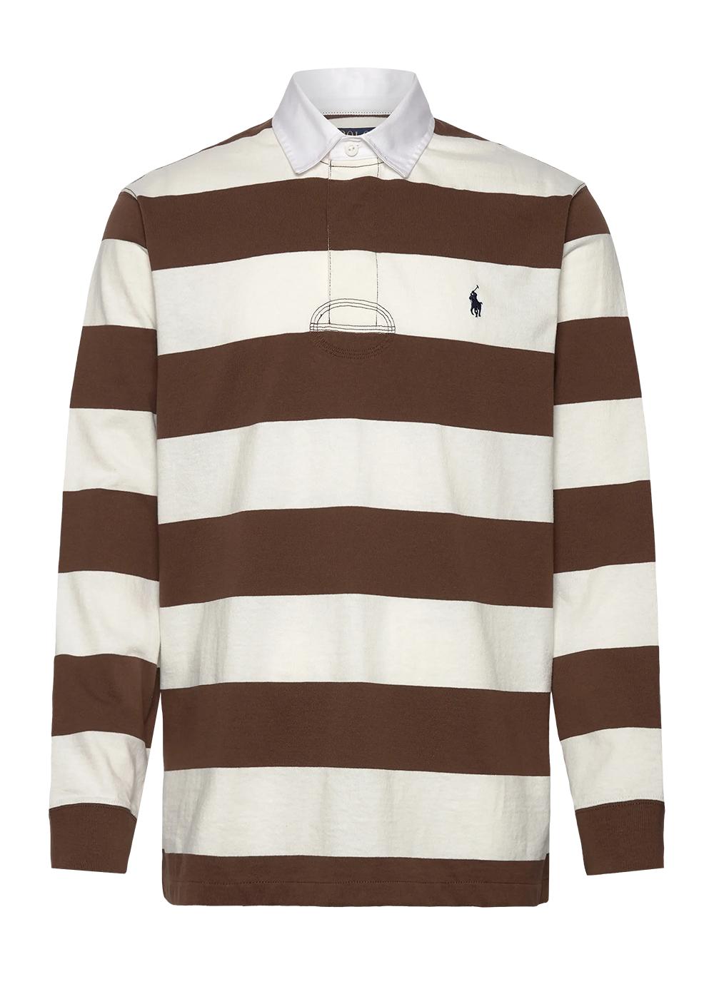 The Iconic Rugby Shirt - White/Brown-Sweatshirts-Ralph Lauren-Butler Loftet