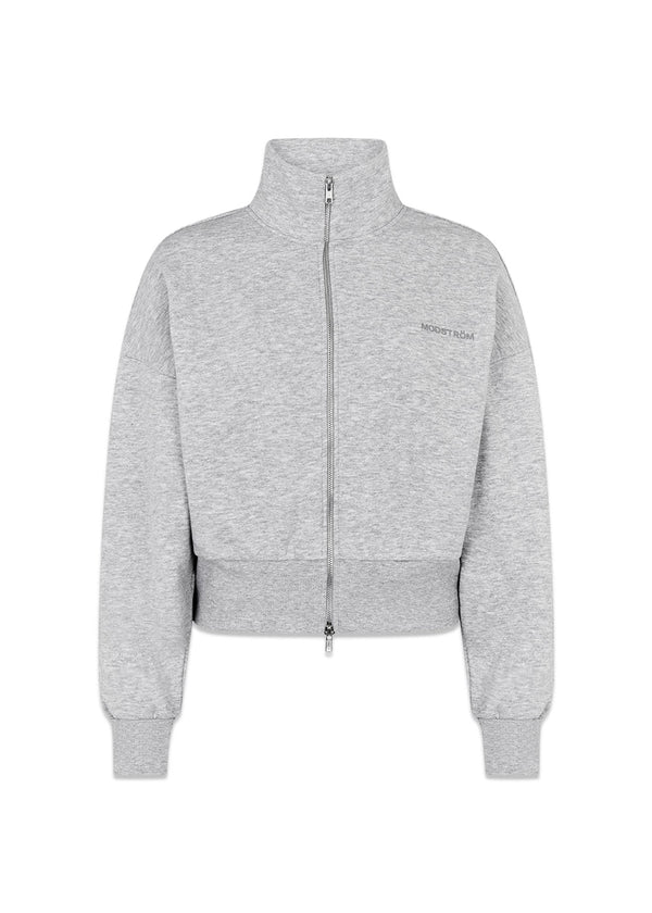 Tiamd 2way zip cardigan - Grey Melange-Sweatshirts-Modström-Butler Loftet