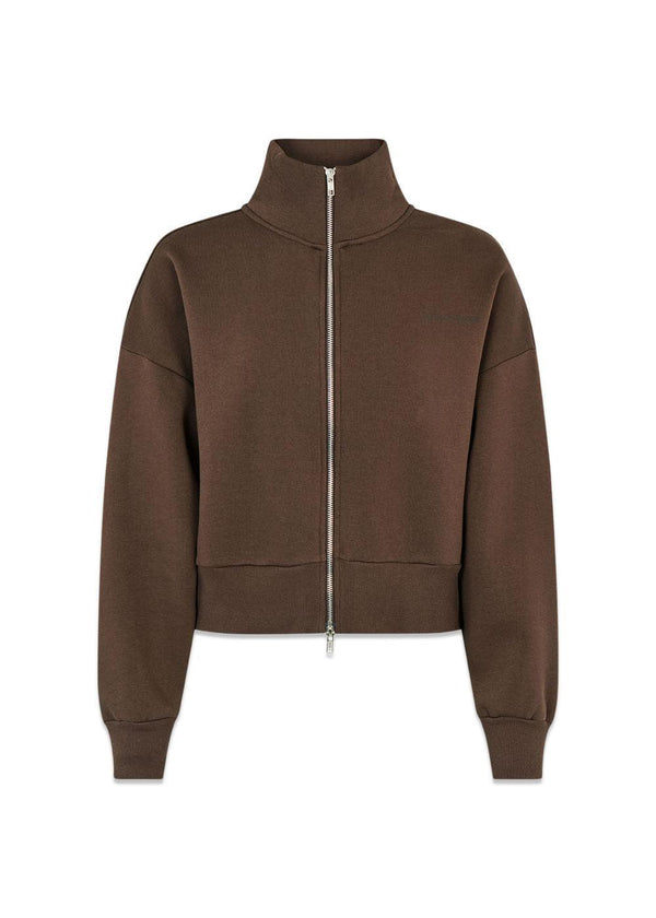 Tiamd 2way zip cardigan - Seal Brown-Sweatshirts-Modström-Butler Loftet