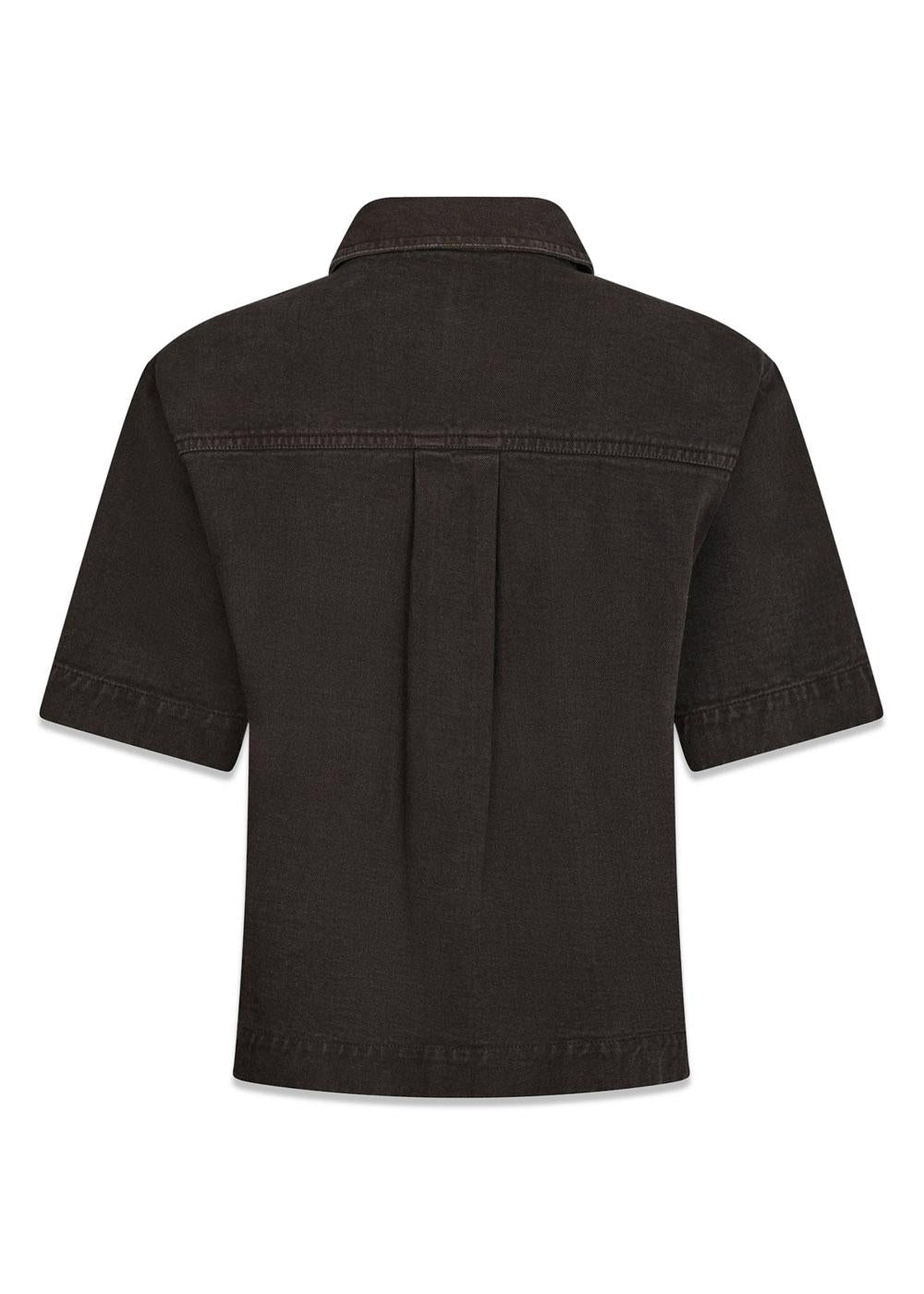 Tiki Solid Shirt - Dark Brown-Blouses-Neo Noir-Butler Loftet