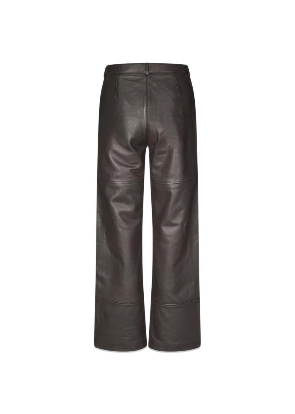 Time Leather Trousers - Chocolate Torte-Pants-Oval Square-Butler Loftet