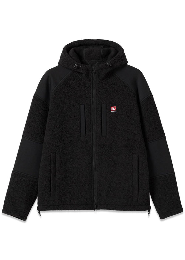 Tindur Shearling Zipped Hoodie - Black-Outerwear-66 North-Butler Loftet