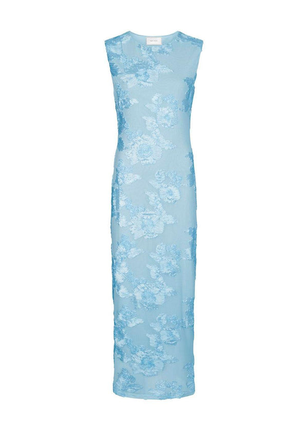 Tiranna Big Flower Mesh Dress - Light Blue-Dress-Neo Noir-Butler Loftet