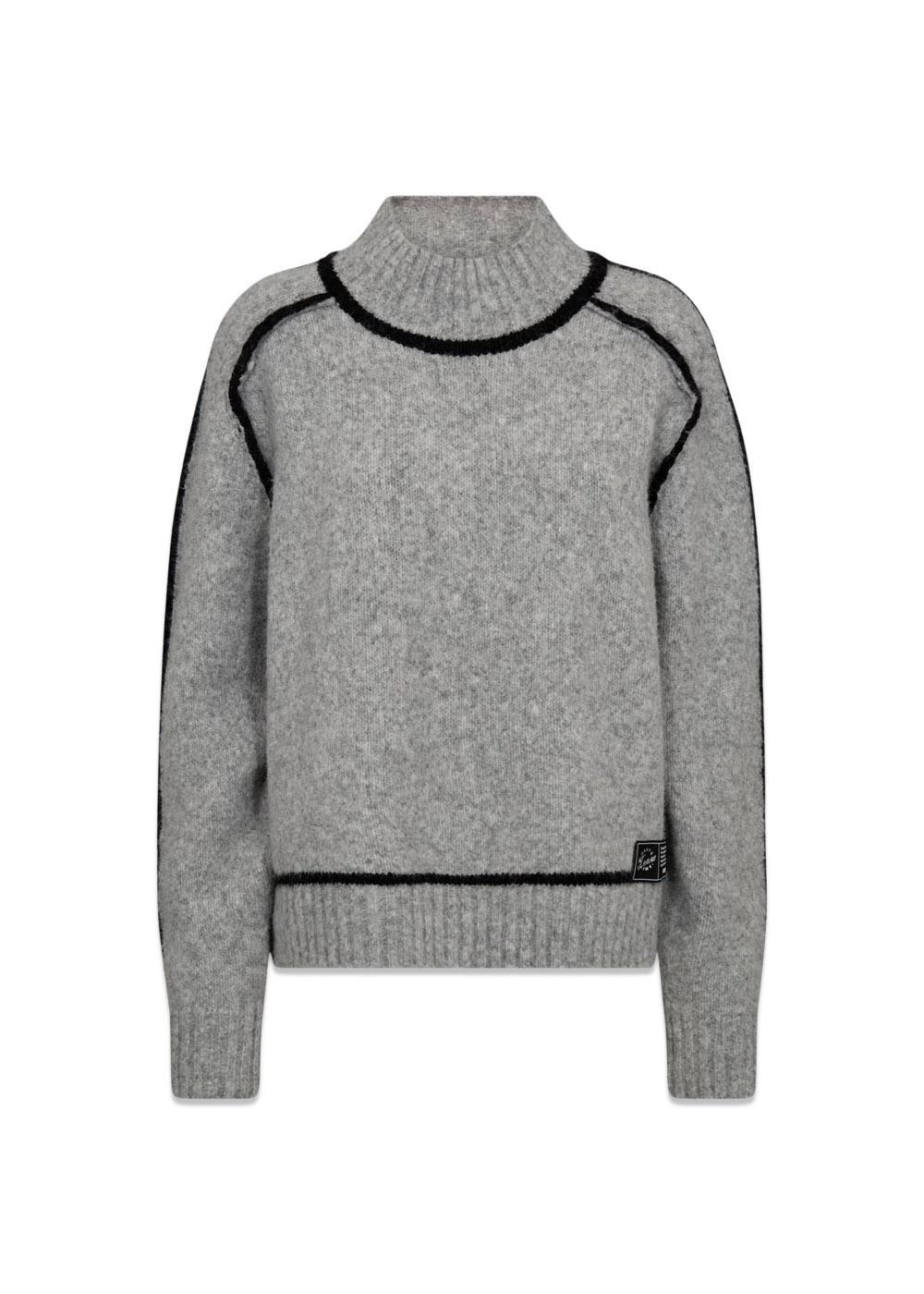 Toby Hem Line Knit - Light Grey Melange-Knitwear-HAUTE L’AMITIÉ-Butler Loftet