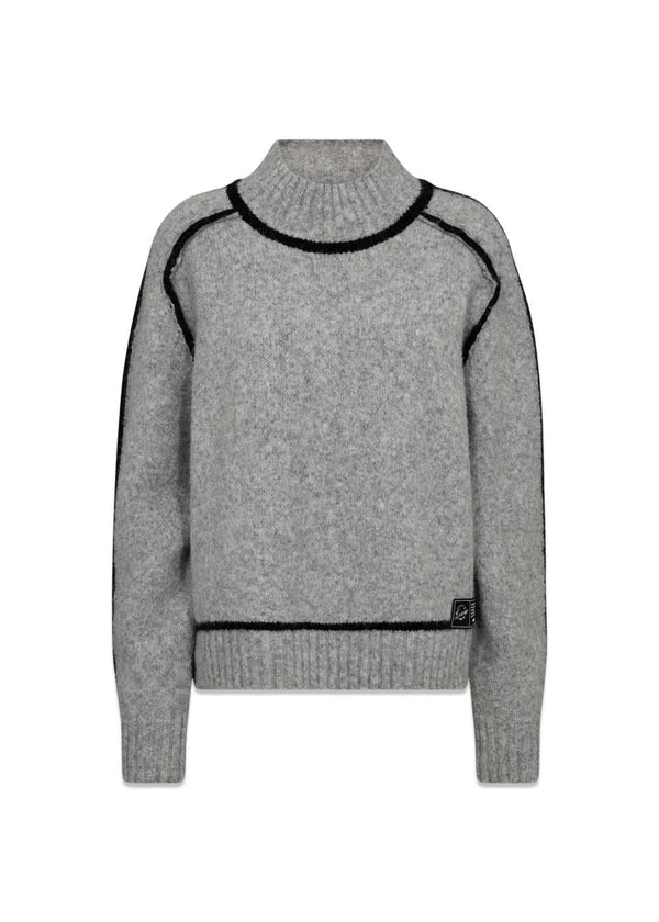 Toby Hem Line Knit - Light Grey Melange-Knitwear-HAUTE L’AMITIÉ-Butler Loftet
