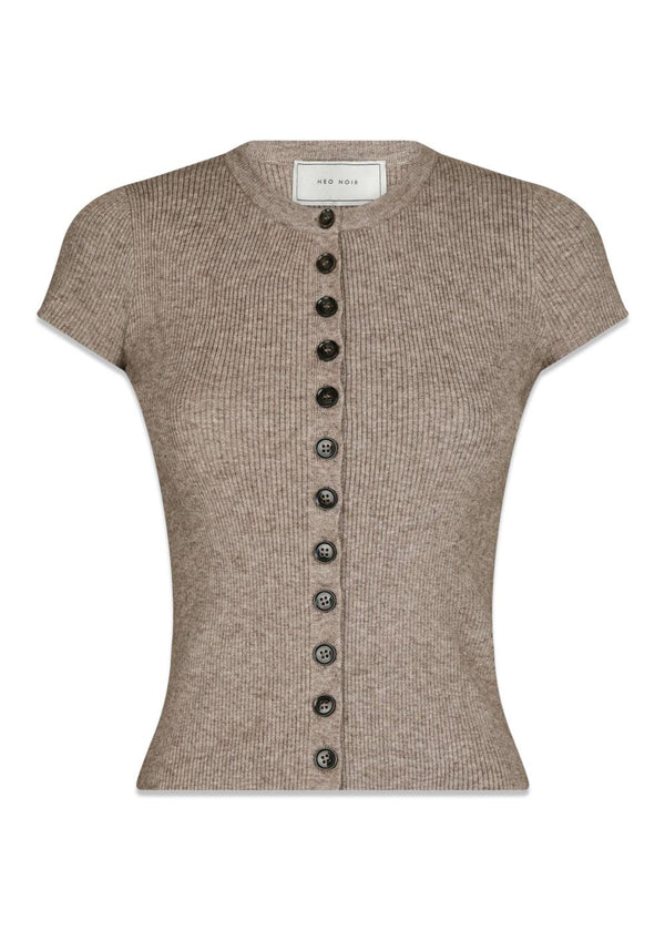 Todda Knit Tee - Sand Melange-Knitwear-Neo Noir-Butler Loftet