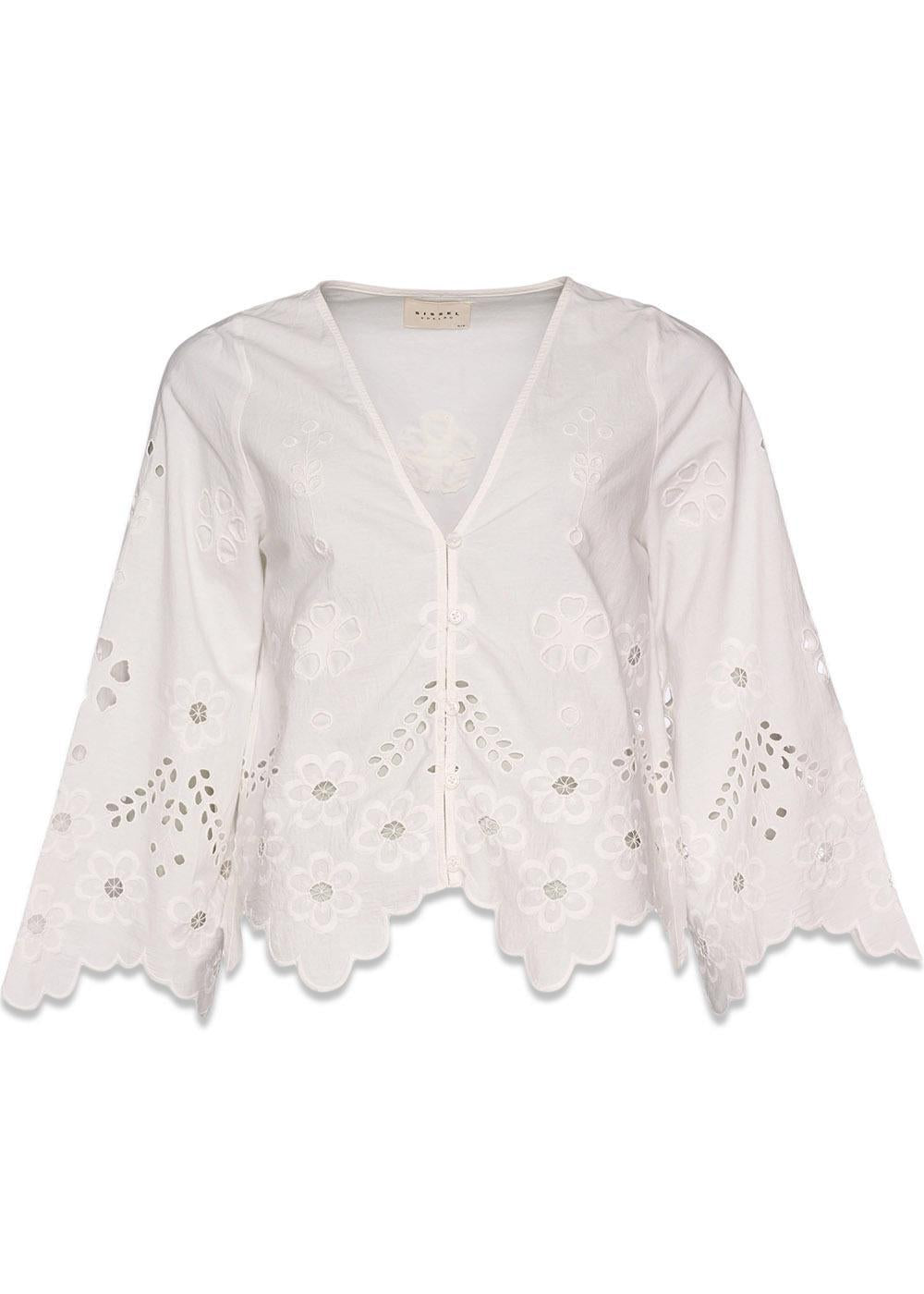Trine Top - White Cutwork-Blouses-Sissel Edelbo-Butler Loftet