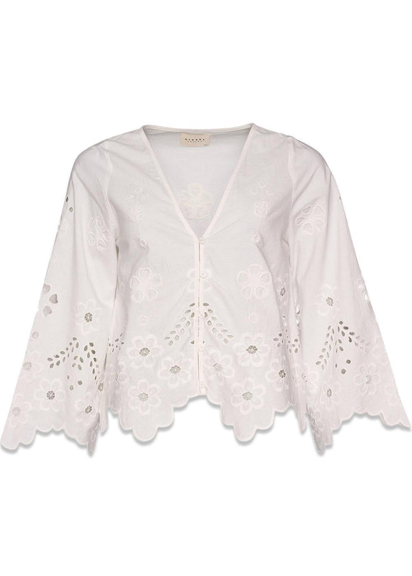 Trine Top - White Cutwork-Blouses-Sissel Edelbo-Butler Loftet