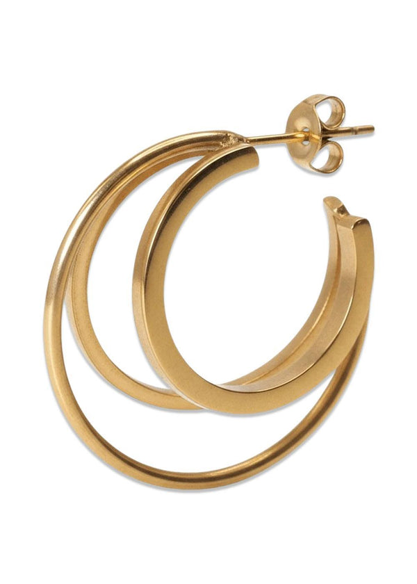 Tripple Olympia Hoop - Gold Stainless Steel-Jewellery-Jane Kønig-Butler Loftet