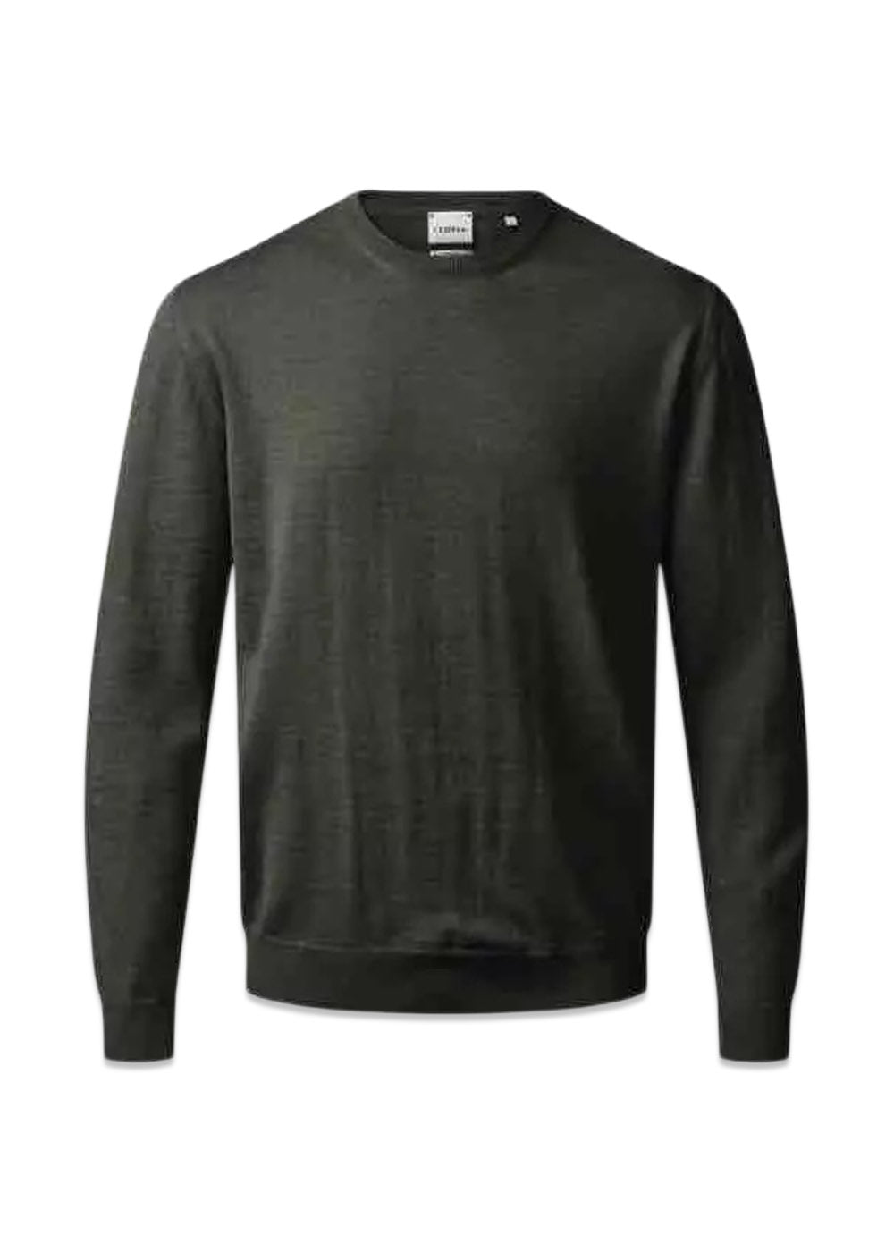 Turin O-Neck - Army Mel-Knitwear-Clipper-Butler Loftet