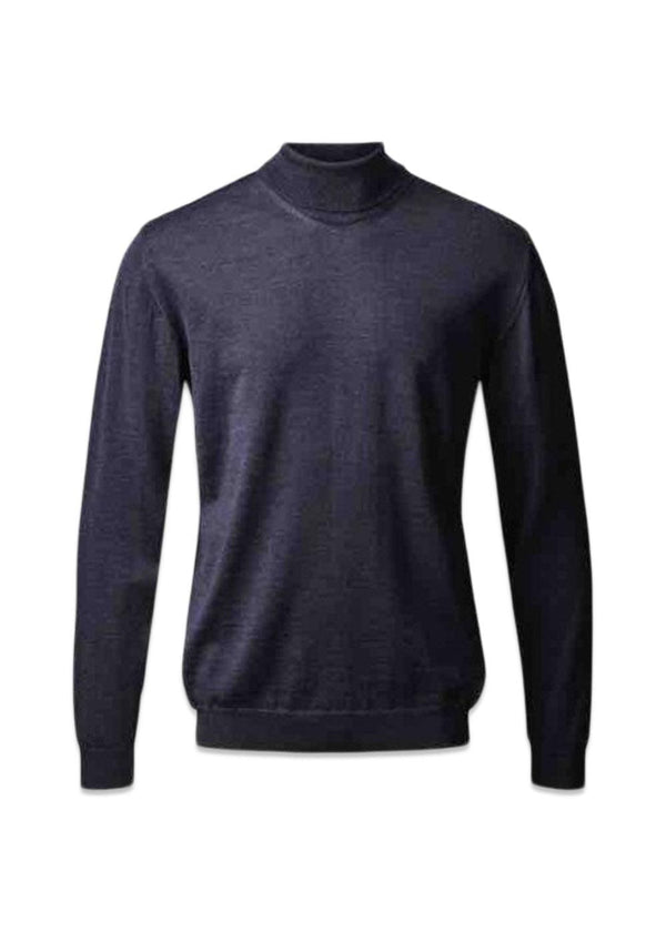 Turin Pullover Roll Neck - Dark Navy Mel