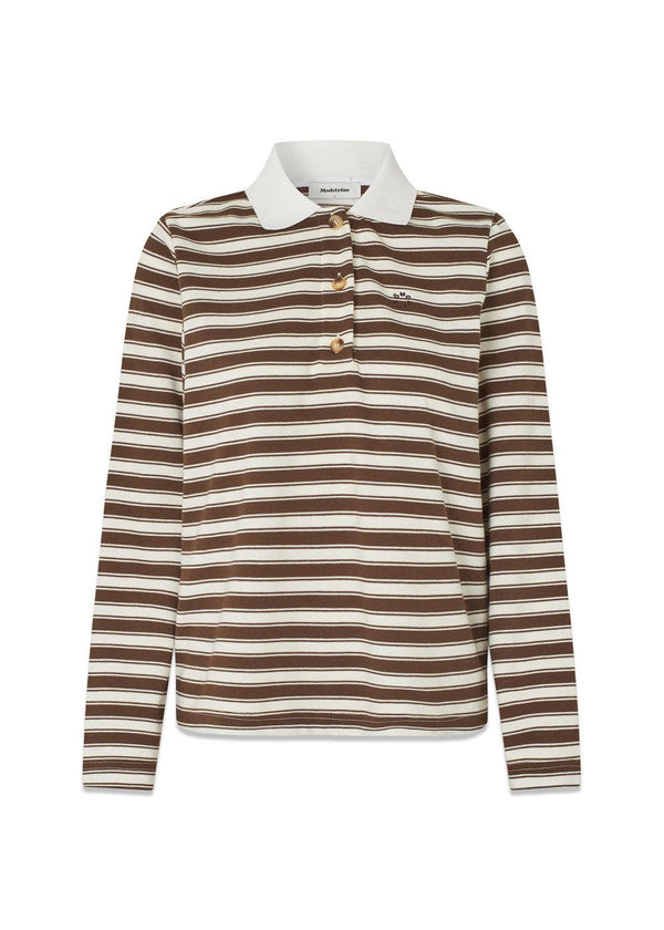 Typemd LS polo - Chocolate Chip Stripe-T-shirts-Modström-Butler Loftet