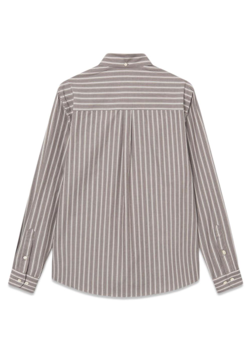 VISION SHIRT - Cold Brown/Khaki Stripe-Shirts-Forét-Butler Loftet