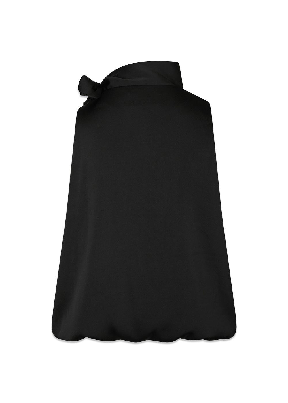 Veda Drapy Satin Top - Black-Top-Neo Noir-Butler Loftet