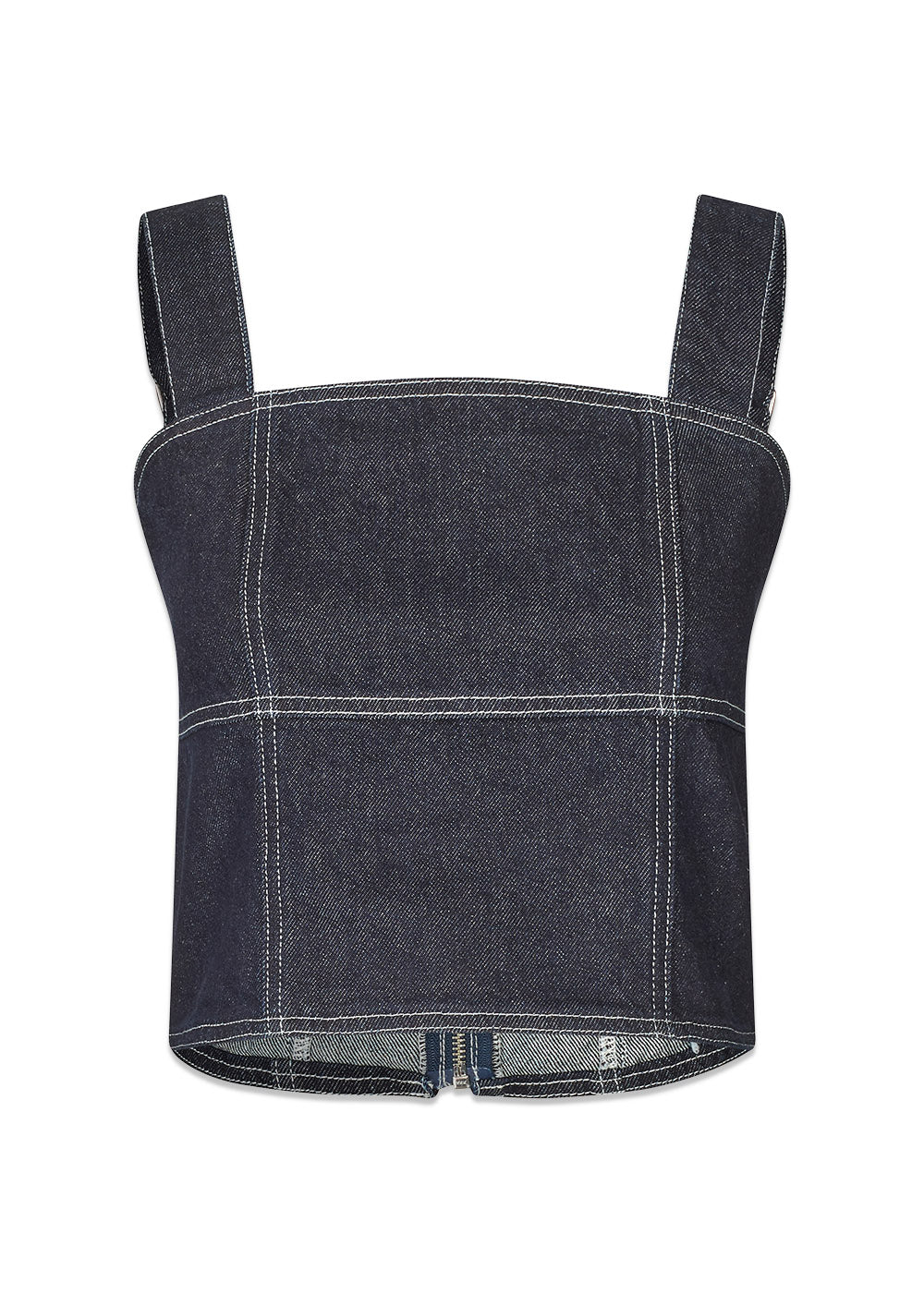 Venice Denim Top - 0101 Dark Raw / White Stitch-Top-Oval Square-Butler Loftet