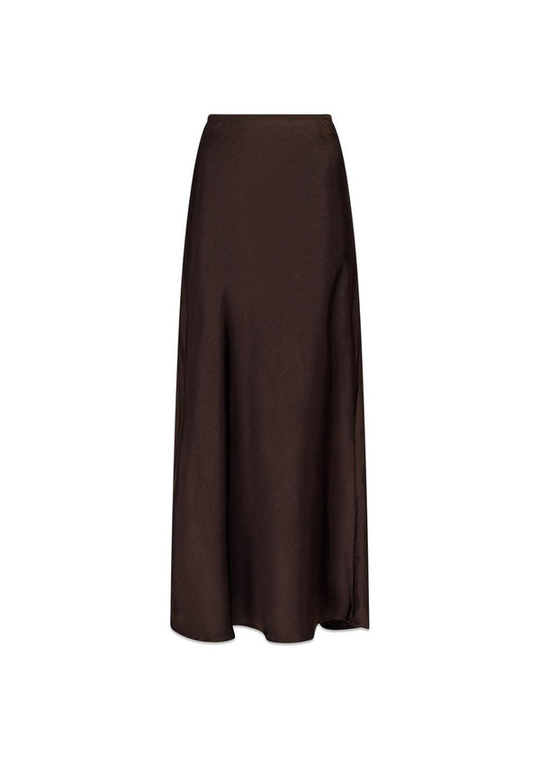 Vicky Heavy Sateen Skirt - Dark Brown