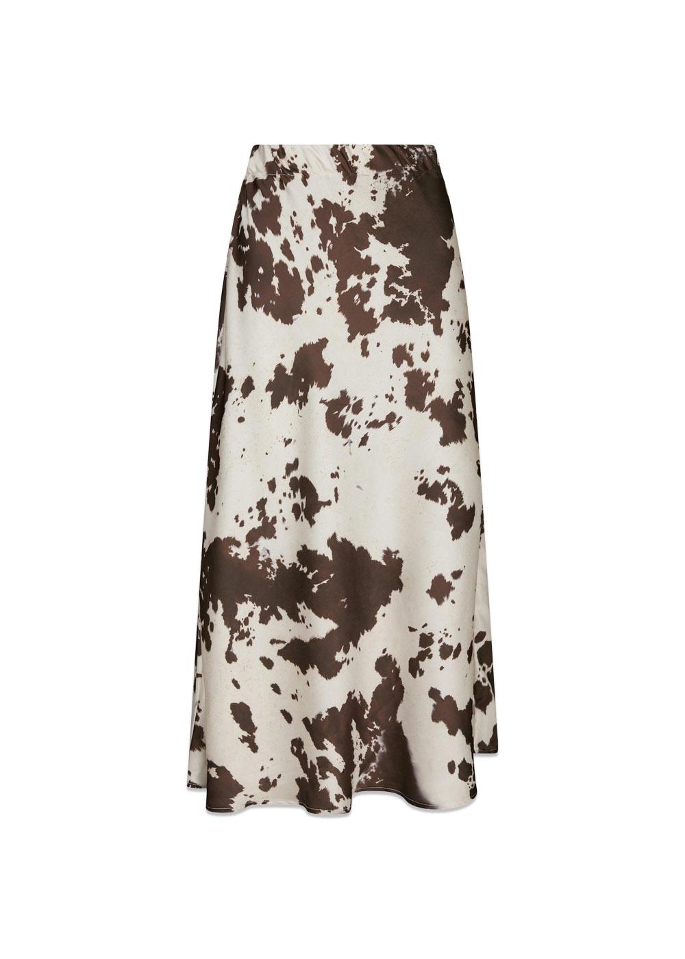 Viso Cow Print Skirt - Brown-Skirts-Neo Noir-Butler Loftet