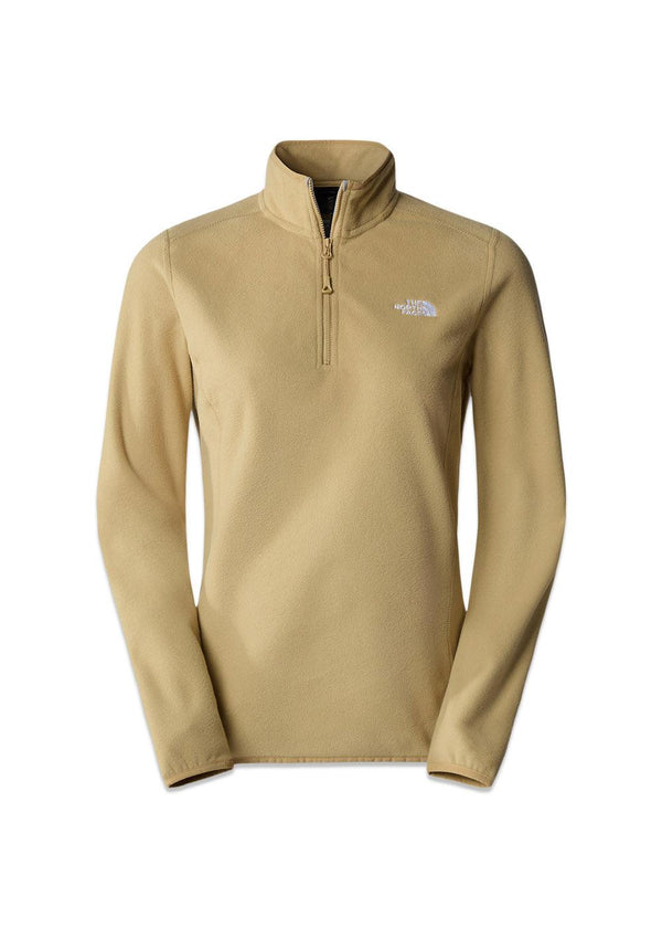 The North Faces W 100 GLACIER 1/4 ZIP - EU - Khaki Stone. Køb fleece her.