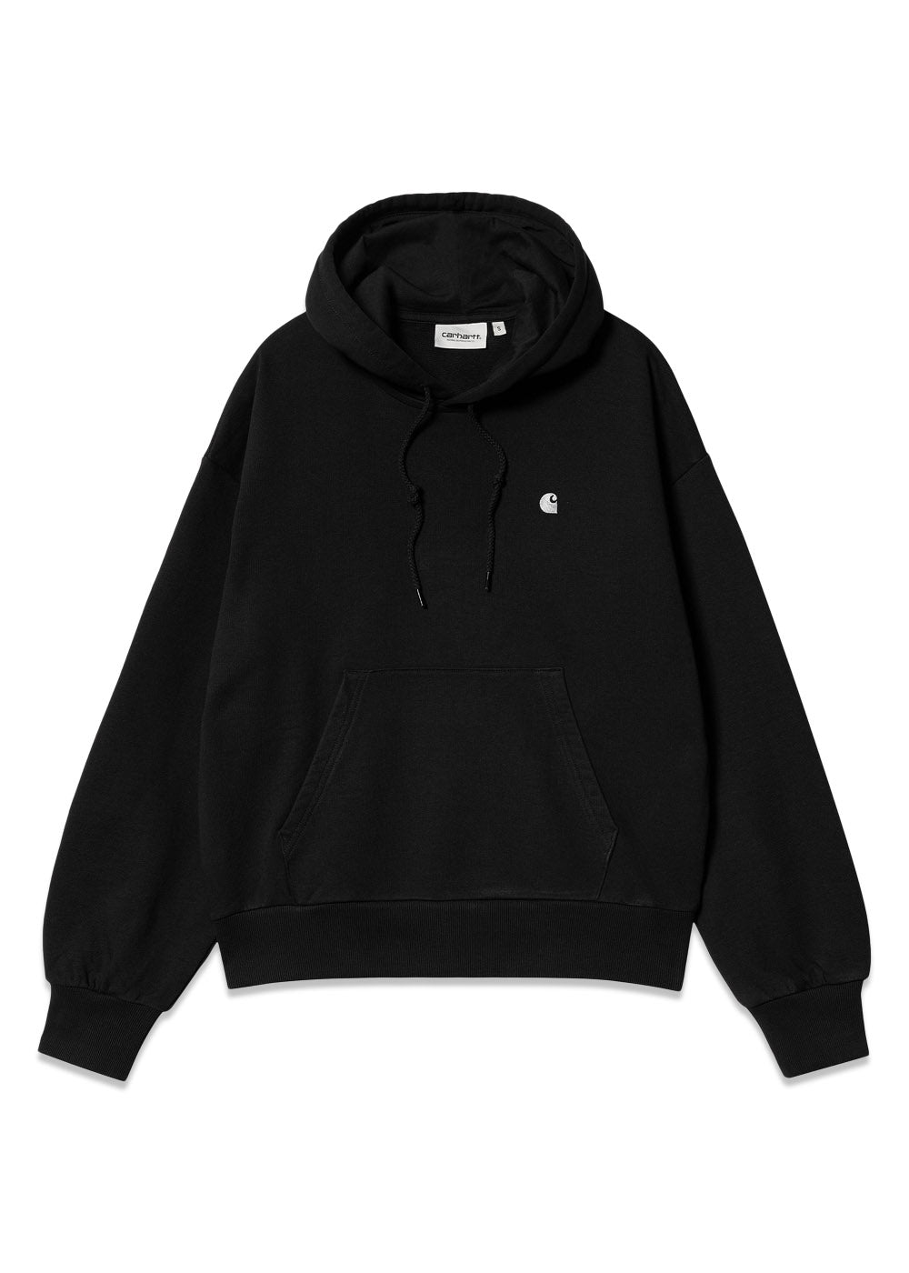 W Hooded Casey Sweatshirt - Black / Silver-Hoodies-Carhartt WIP-Butler Loftet