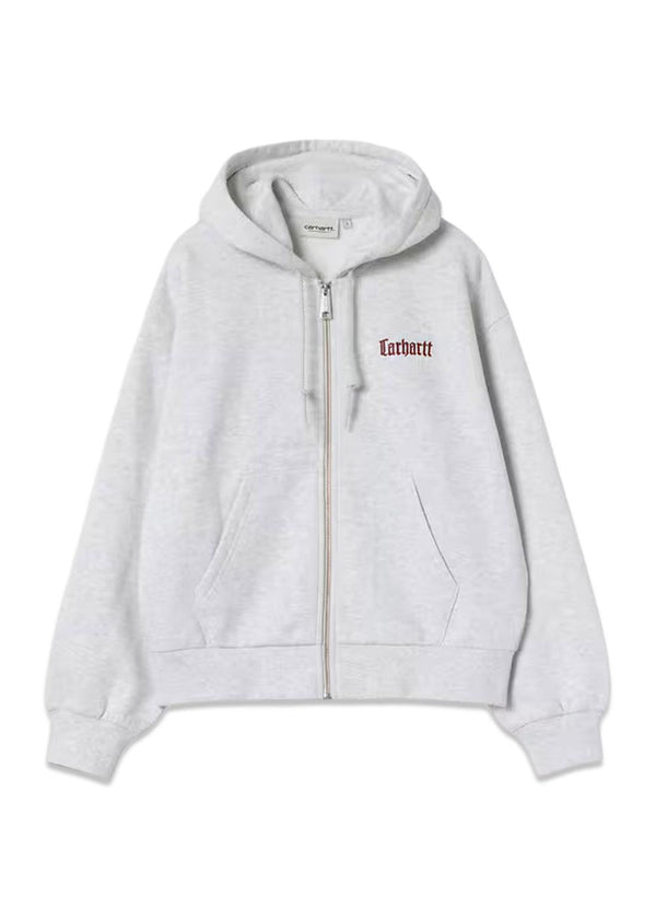 W Hooded Schooling Jacket - Ash Heather Stone Washed-SWEATSHIRT-Carhartt WIP-Butler Loftet