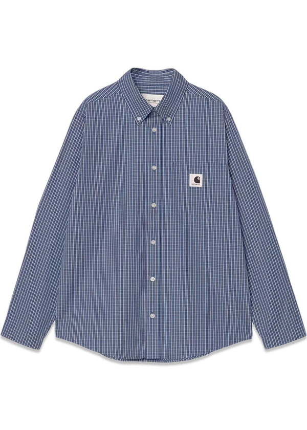 W L/S Groff Shirt - Groff Check, Blue-Shirts-Carhartt WIP-Butler Loftet