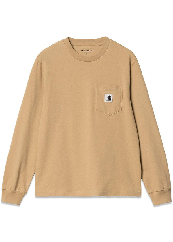 Carhartt WIP's W' L/S Pocket T-Shirt - Dusty H Brown. Køb t-shirts her.