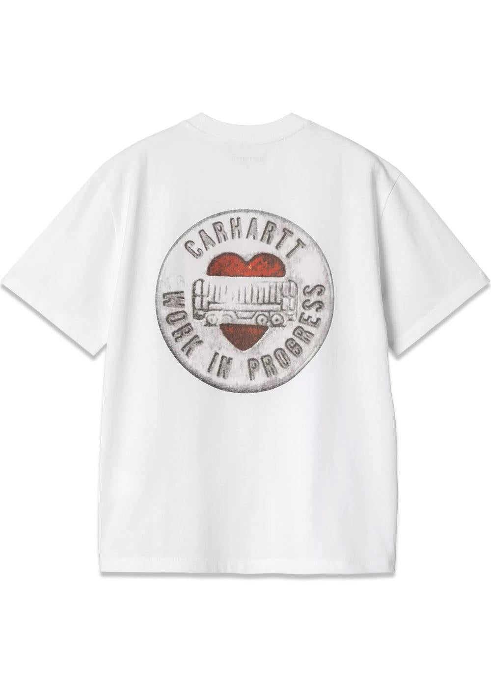 W S/S Button T-Shirt - White-T-shirts-Carhartt WIP-Butler Loftet