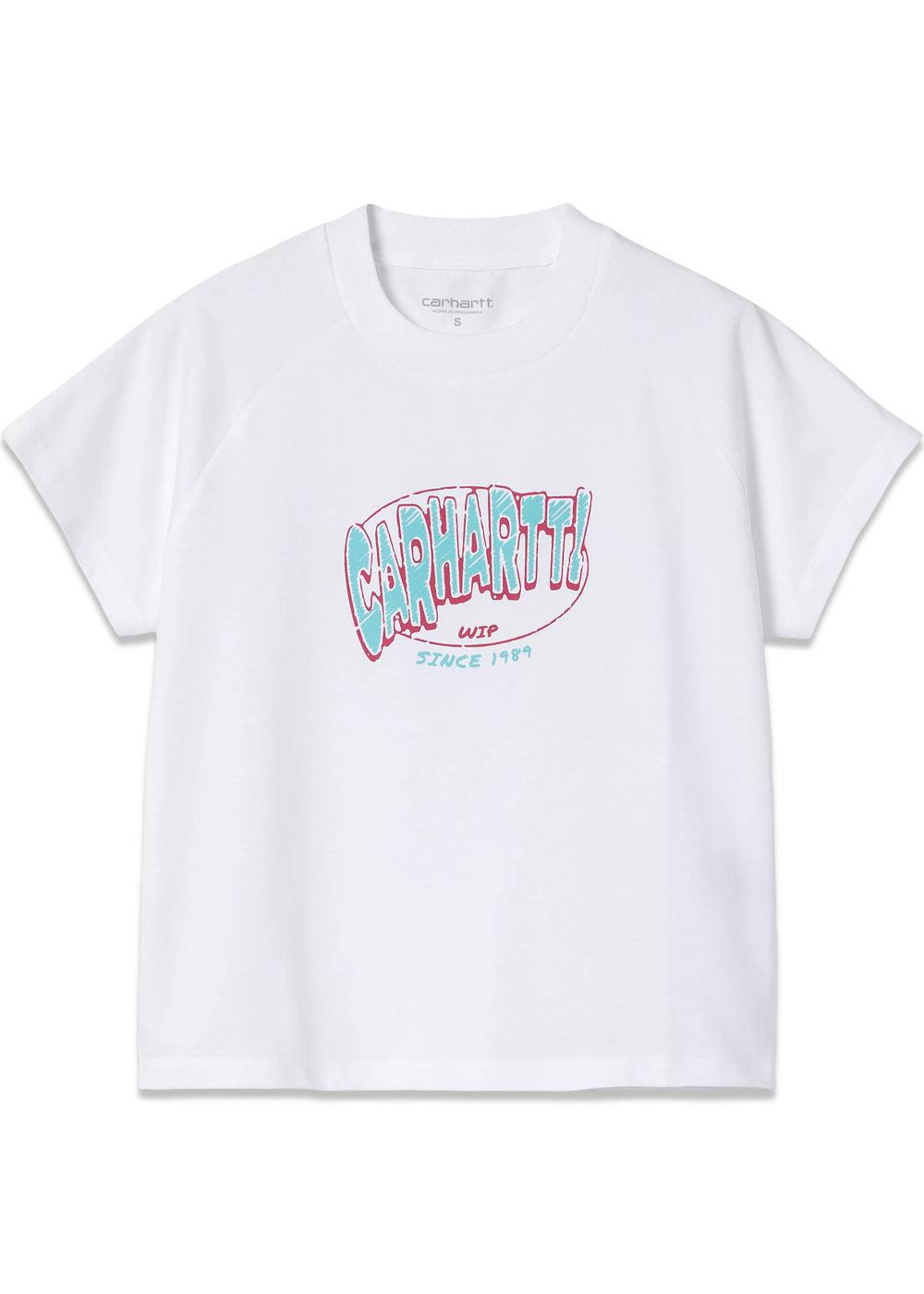 W S/S Hot Script T-Shirt - White-T-shirts-Carhartt WIP-Butler Loftet