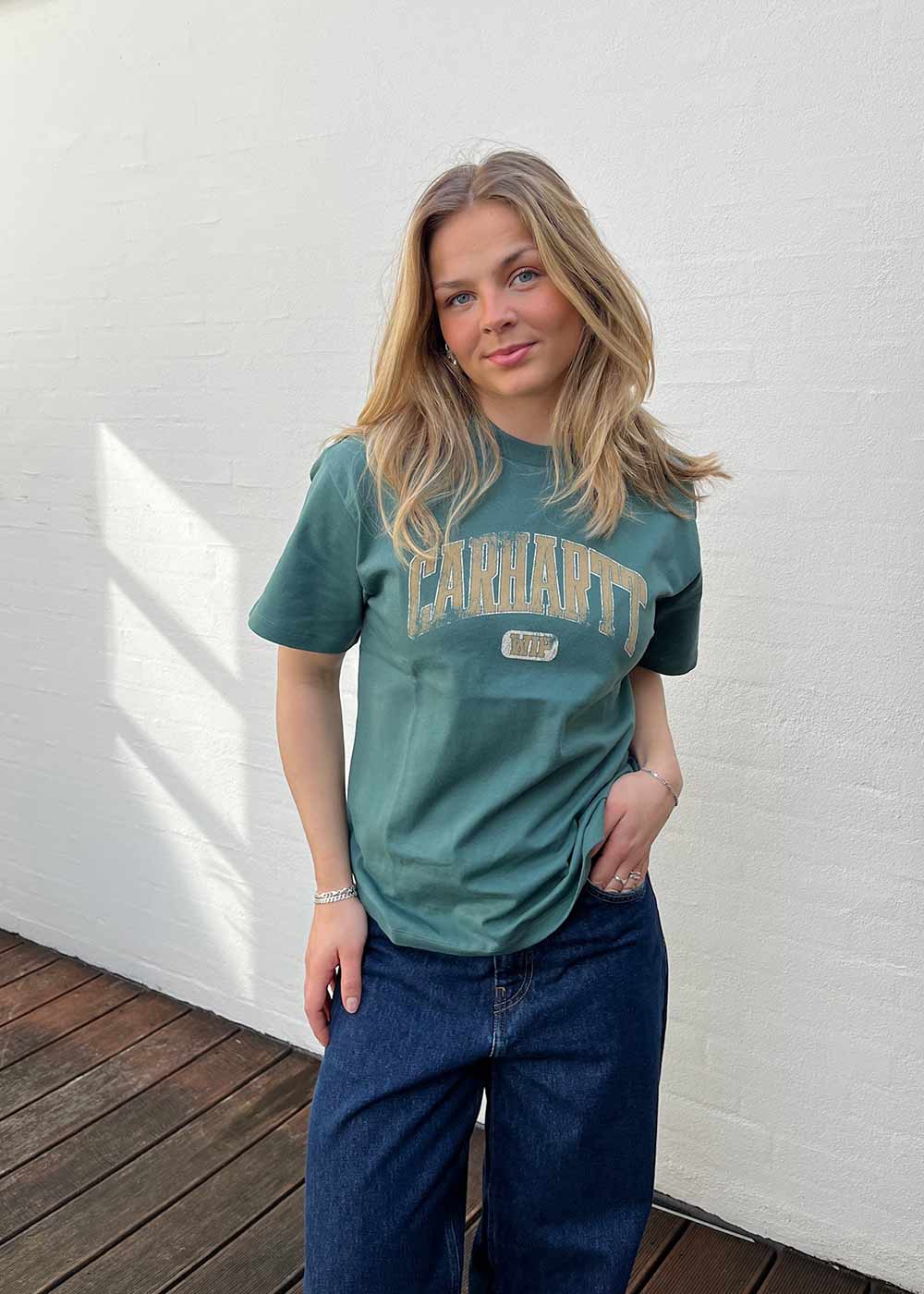 W S/S Lecture T-Shirt - Silver Pine-T-shirts-Carhartt WIP-Butler Loftet