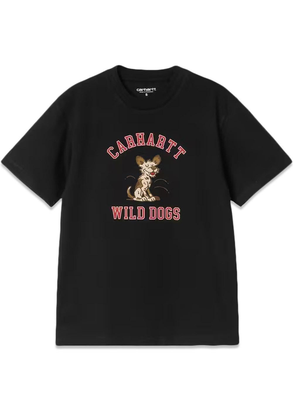 W S/S Wild Dog T-Shirt - Black-T-shirts-Carhartt WIP-Butler Loftet