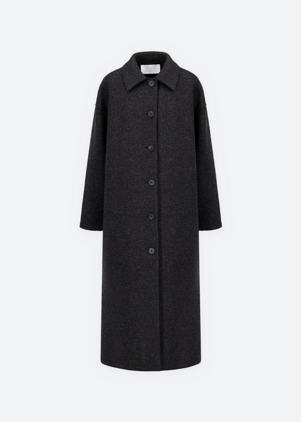 WOMEN DROPPED SHOULDER MAC BOILED WOOL - Anthracite