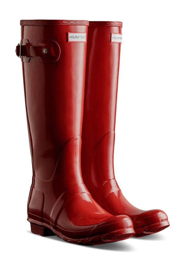 WOMENS ORIGINAL TALL GLOSS BOOT - Military Red-Boots-Hunter-Butler Loftet