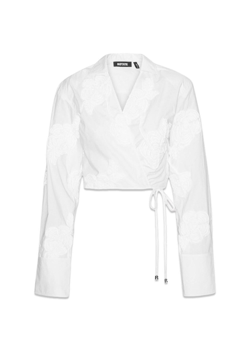 WRAP COTTON SHIRT - Bright White-Shirts-Rotate-Butler Loftet
