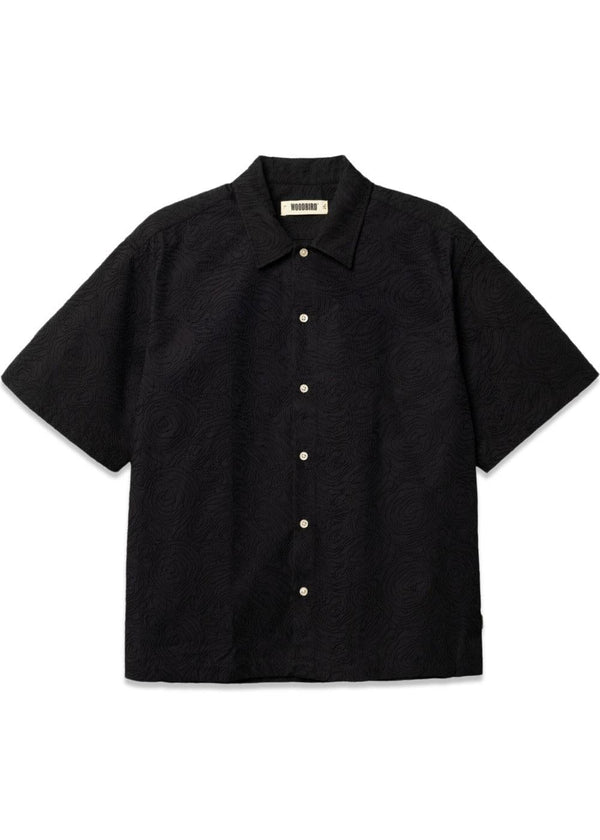 Wang Embroidery Shirt - Black-Shirts-Woodbird-Butler Loftet