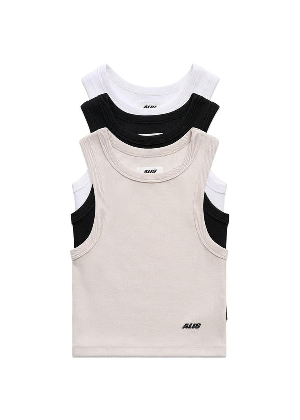 Whitney Baby Tank Top 3-pack - Hvid, Sort, Grå-Top-ALIS-Butler Loftet