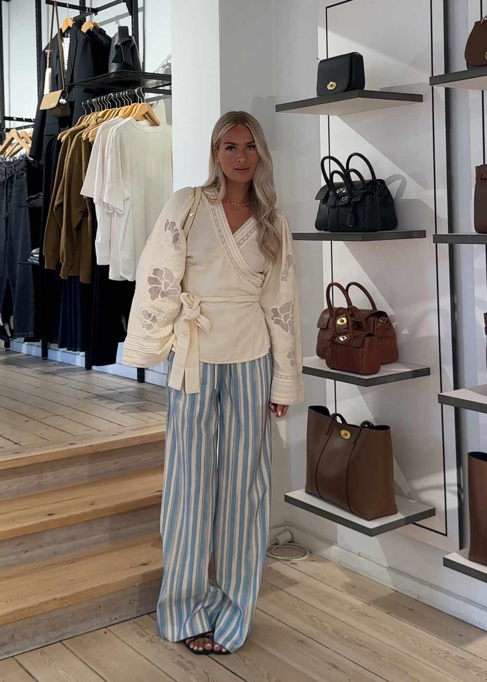 Winfrey Wrap Top - Ecru-Top-Sissel Edelbo-Butler Loftet