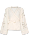 Winfrey Wrap Top - Off White-Blouses-Sissel Edelbo-Butler Loftet