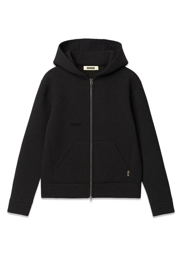 Wuji Scuba Zip Hoodie - Black-Sweatshirts-Woodbird-Butler Loftet