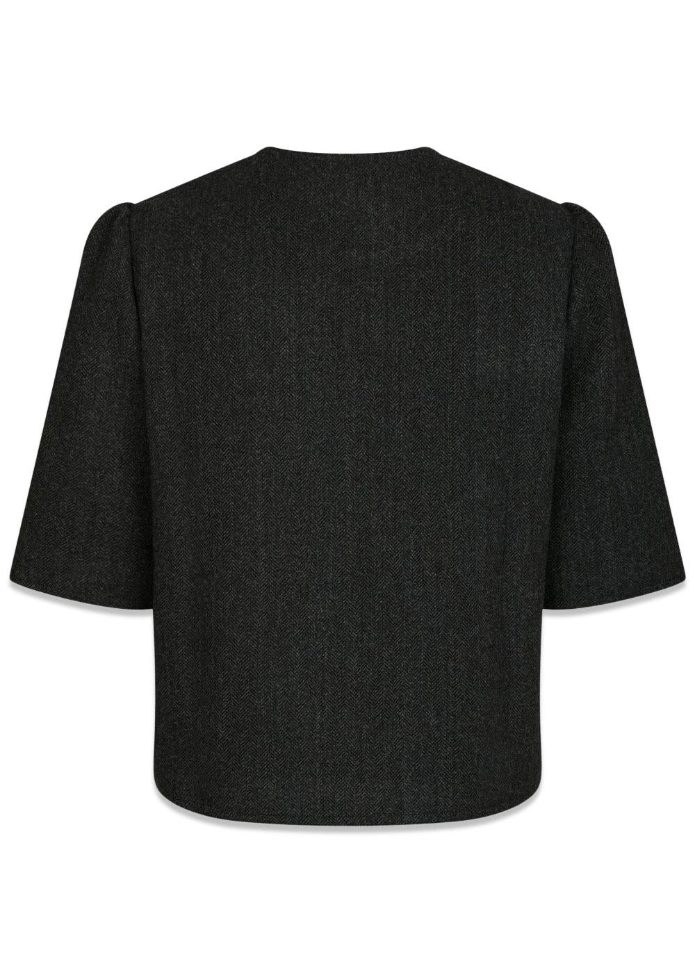 Xanthe Herringbone Blazer - Dark Grey-Blazers-Neo Noir-Butler Loftet