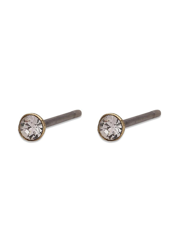 YANA micro crystal earstuds gold-plated - Gold Plated-Jewellery-Pilgrim-Butler Loftet