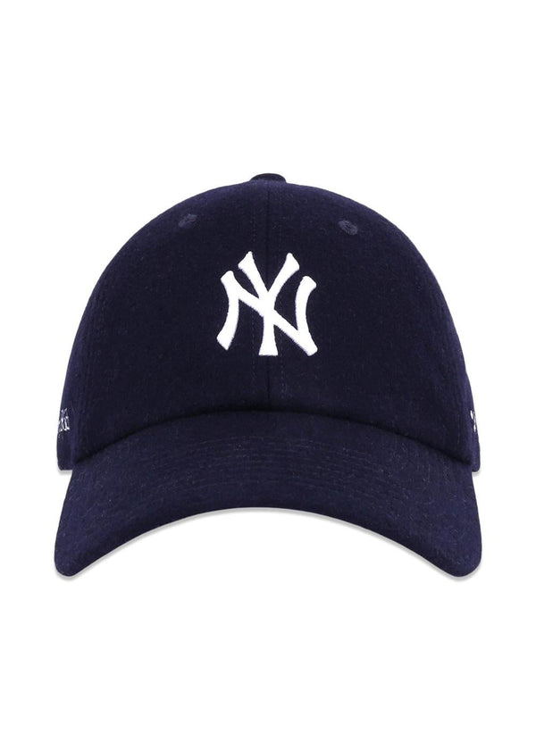 Yankees Serif Wool Hat - Navy-Accessories-Sporty & Rich-Butler Loftet