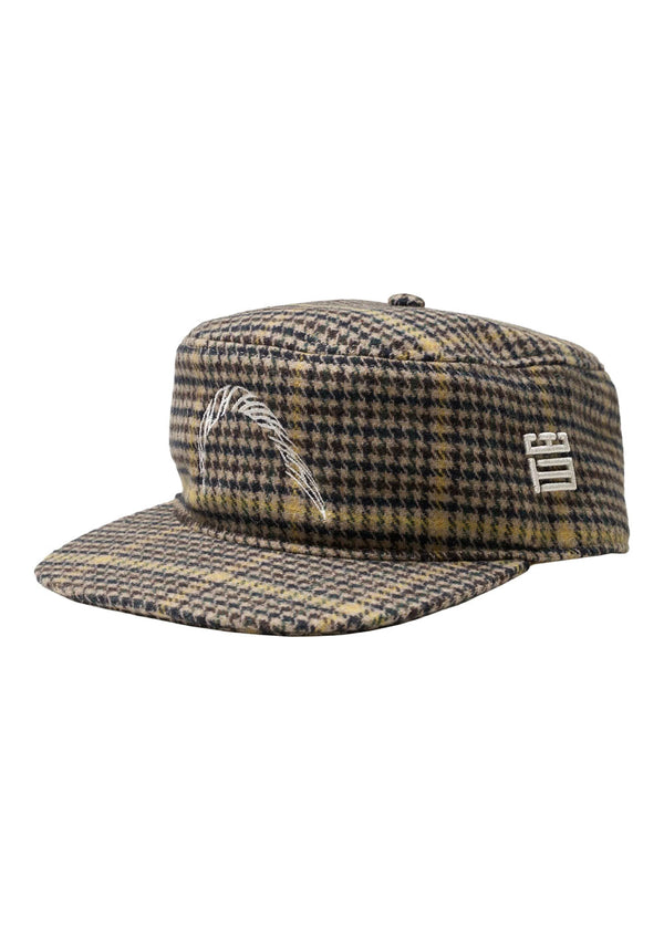 Yin Check Pillbox Cap - Sand-Yellow-Accessories-Woodbird-Butler Loftet