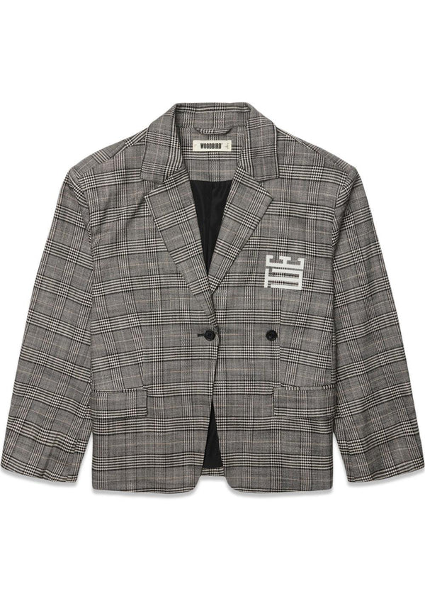 Yun Check Blazer - Black-Grey-Blazers-Woodbird-Butler Loftet