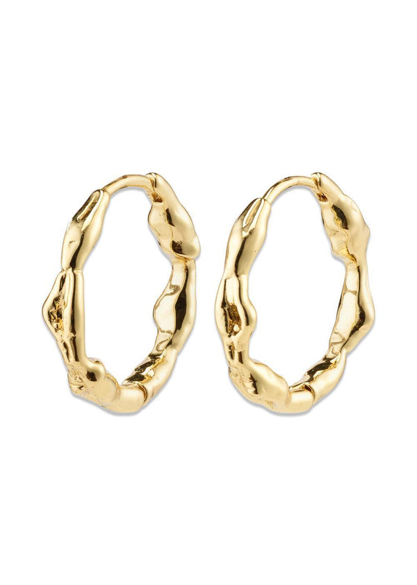 ZION organic shaped medium hoops gold-plated - Gold Plated-Jewellery-Pilgrim-Butler Loftet
