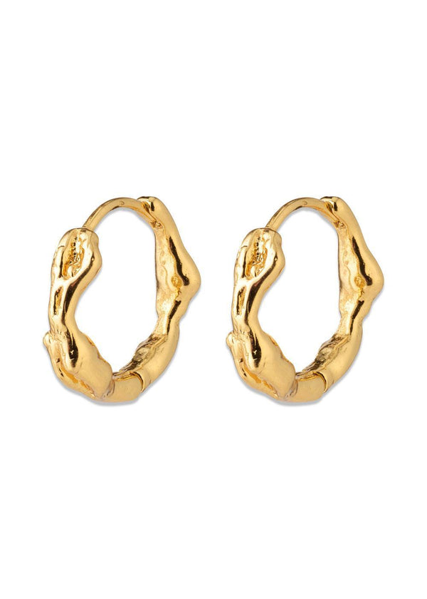 ZION small huggie hoop earrings gold-plated - Gold Plated-Jewellery-Pilgrim-Butler Loftet