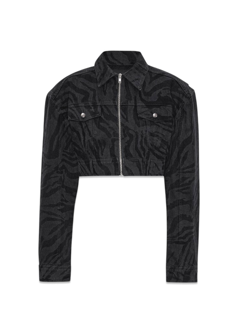 Zebra Denim Jacket - Black - Washed